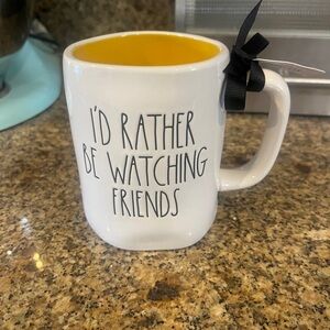 NWT Rae Dunn “I'd Rather Be Watching Friends" Double-sided Mug